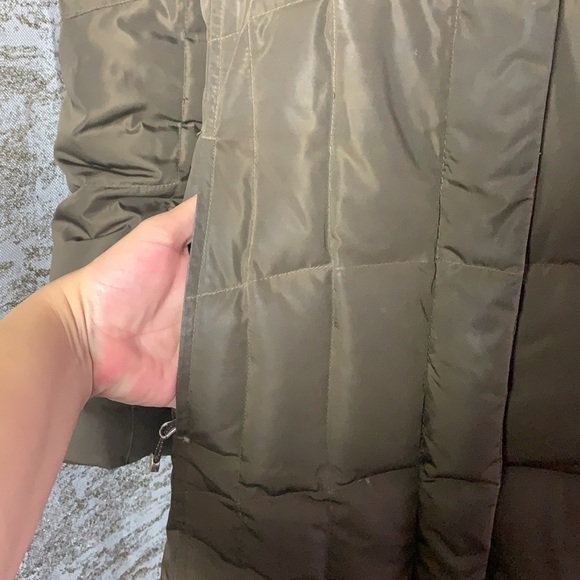 EDDIE Bauer Brown Premium Goose Down Long Puffer Coat Removable Hood Size M - Picture 5 of 15